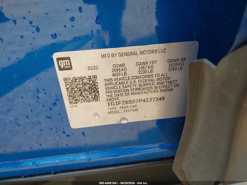 2023 Chevrolet Bolt Euv Fwd Premier VIN: 1G1FZ6S07P4137349 Lot: 45481541