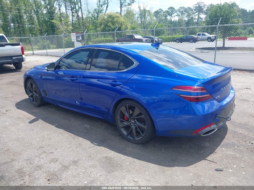 Vin: kmtg54te1nu103279, lot: 45980014, genesis g70 3.3t rwd 20223