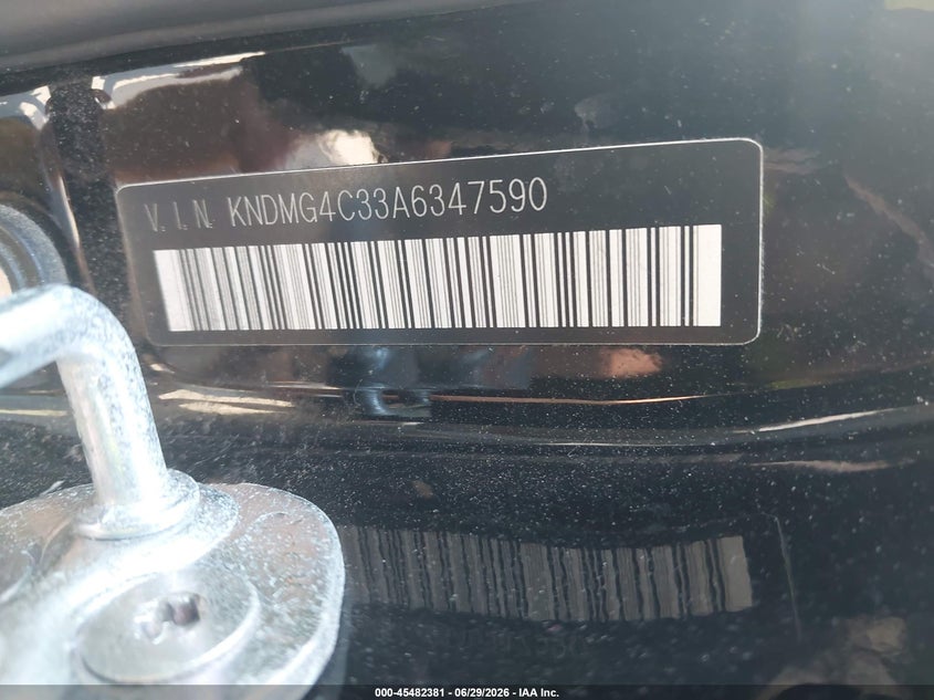 2010 Kia Sedona Lx VIN: KNDMG4C33A6347590 Lot: 45482381