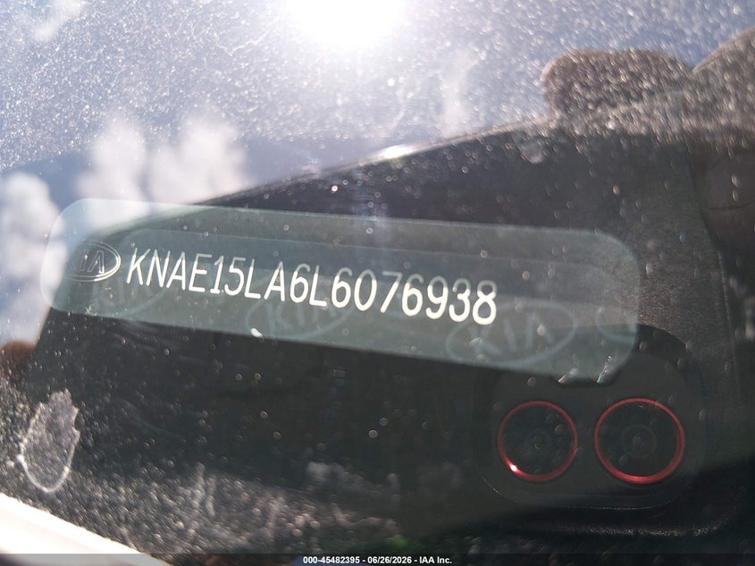 2020 Kia Stinger Gt-Line VIN: KNAE15LA6L6076938 Lot: 45482395