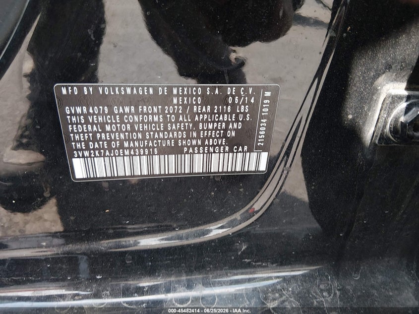 2014 VOLKSWAGEN JETTA auction photo 8