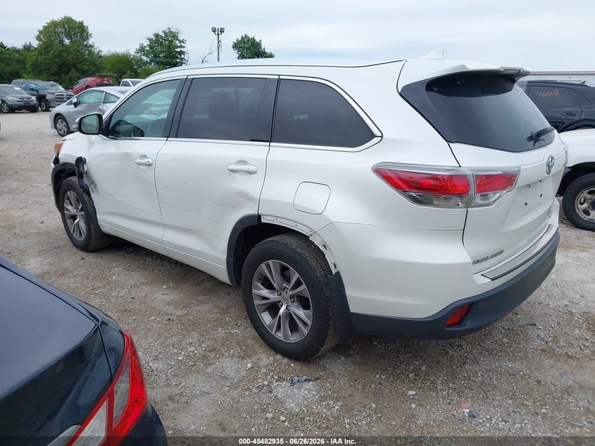 Vin: 5tdjkrfh5fs129647, lot: 45981110, toyota highlander xle v6 20153