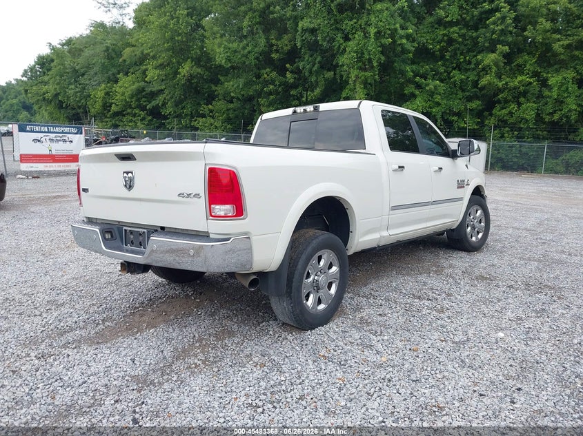 Vin: 3c6ur5fl8jg316109, lot: 45981543, ram 2500 laramie  4x4 6'4 box 20184