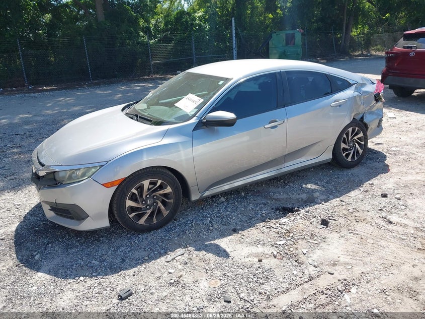 2016 Honda Civic, Left Rear, IAAI, VIN 19XFC2F55GE015613 — photo 2