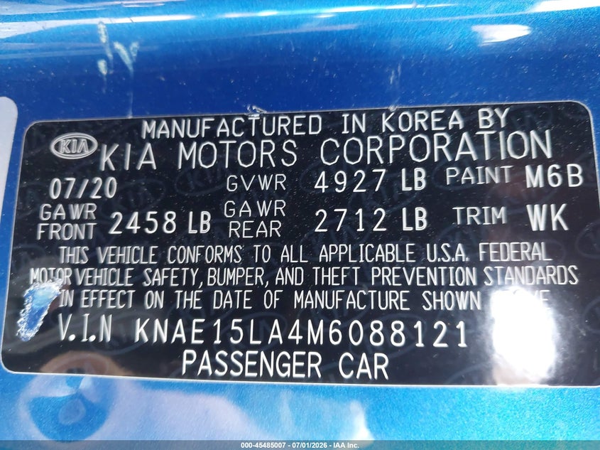 2021 Kia Stinger Gt-Line VIN: KNAE15LA4M6088121 Lot: 45485007