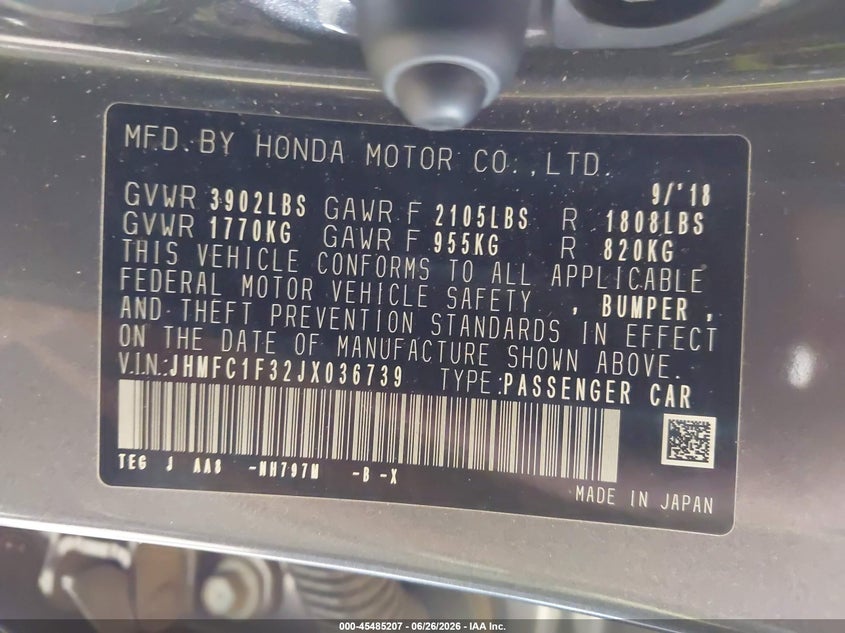 2018 HONDA CIVIC EX-T — Photo 9