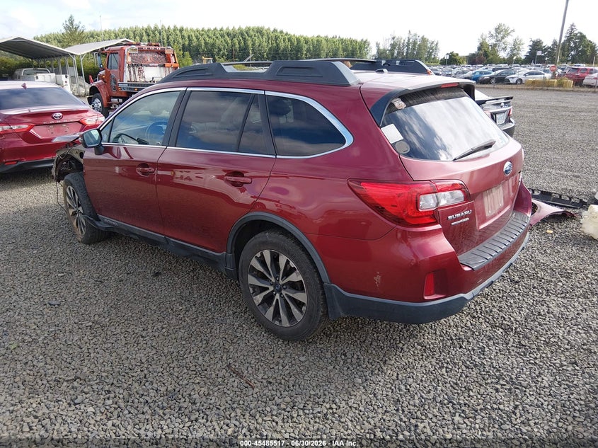 Vin: 4s4bsanc3f3285971, lot: 45983692, subaru outback 2.5i limited 20153