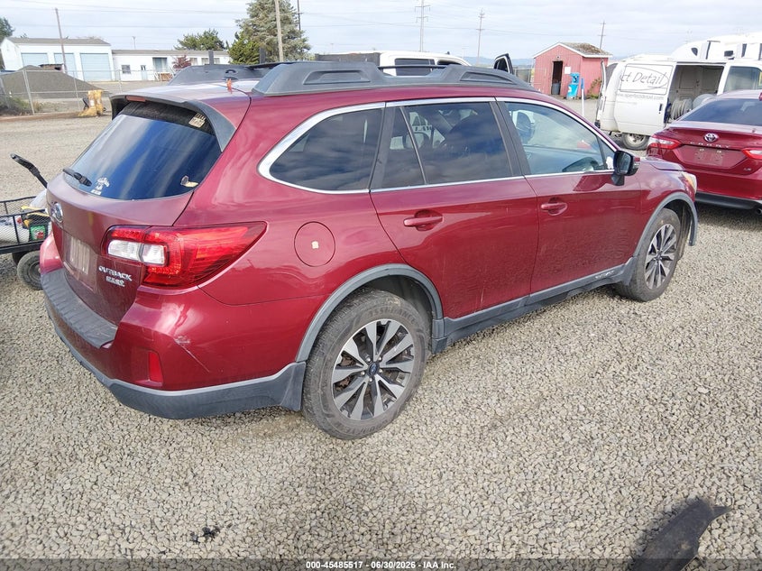 Vin: 4s4bsanc3f3285971, lot: 45983692, subaru outback 2.5i limited 20154