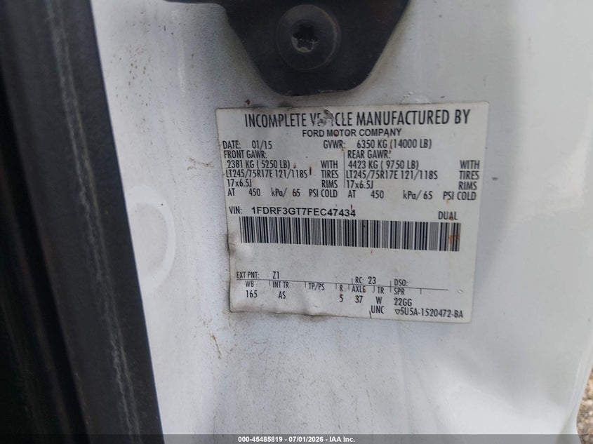 2015 FORD F-350 CHASSIS auction photo 8