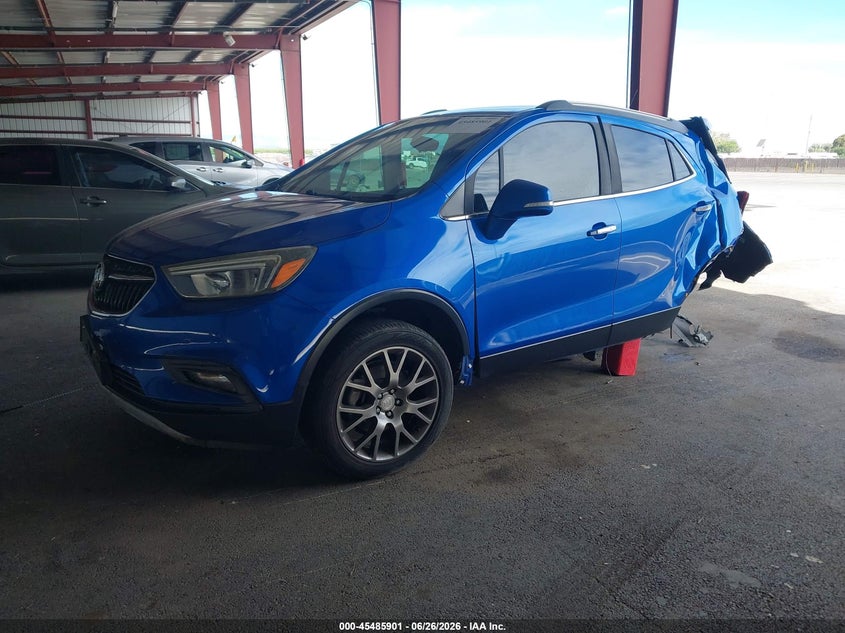 Vin: kl4cj1sb2jb506864, lot: 45984076, buick encore sport touring 20182