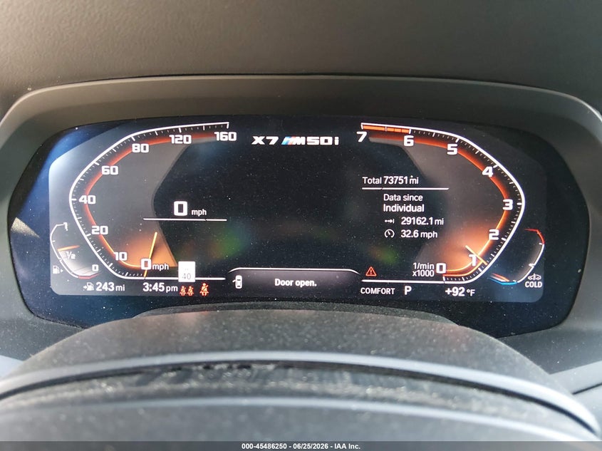 2020 BMW X7 M50I VIN: 5UXCX6C04L9C03529 Lot: 45486250