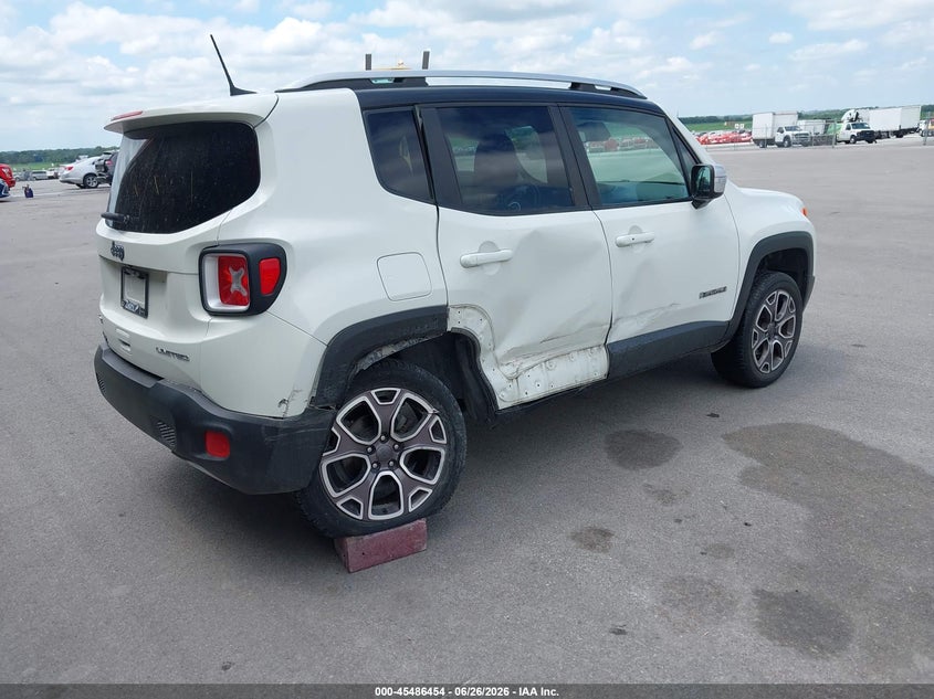 Vin: zaccjbdbxjpg76372, lot: 45984629, jeep renegade limited 4x4 20184