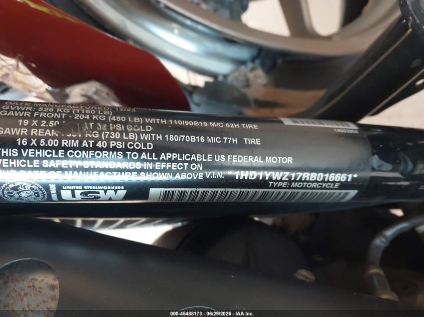 2024 Harley-Davidson Fxlrs VIN: 1HD1YWZ17RB016661 Lot: 45488173