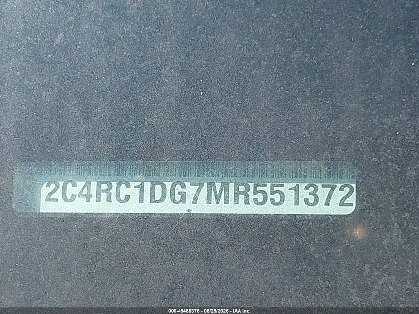 2021 Chrysler Voyager Lxi VIN: 2C4RC1DG7MR551372 Lot: 45488376
