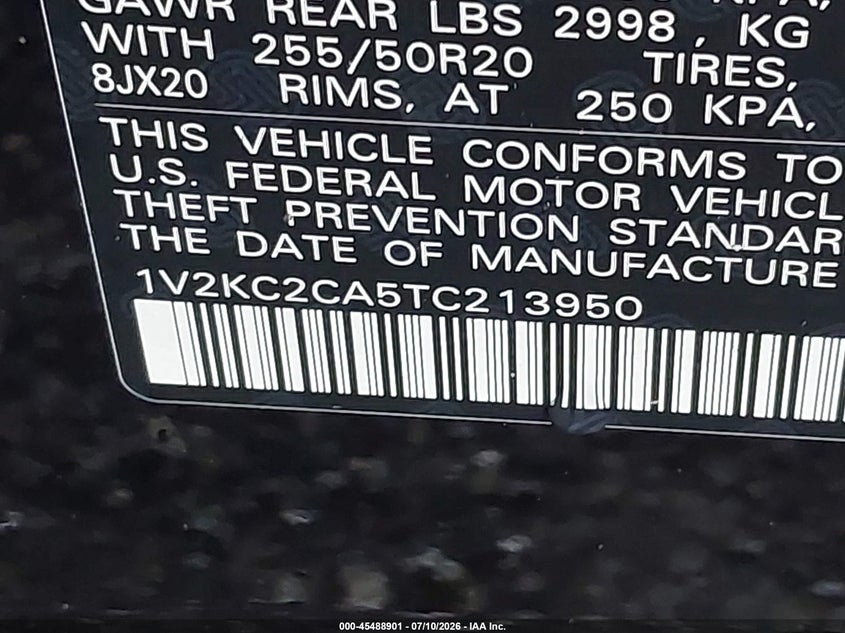 2026 Volkswagen Atlas Cross Sport Se With Technology VIN: 1V2KC2CA5TC213950 Lot: 45488901