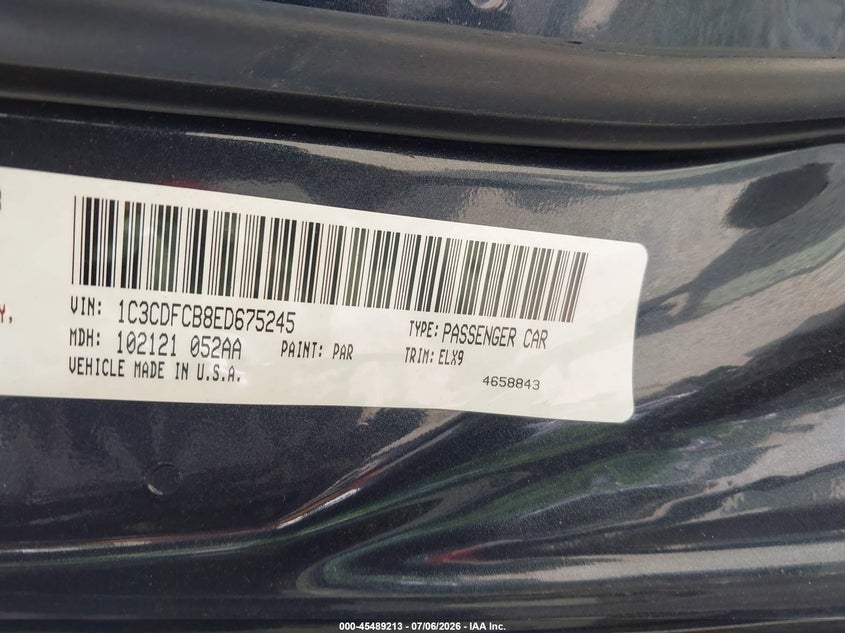 2014 Dodge Dart Limited VIN: 1C3CDFCB8ED675245 Lot: 45489213
