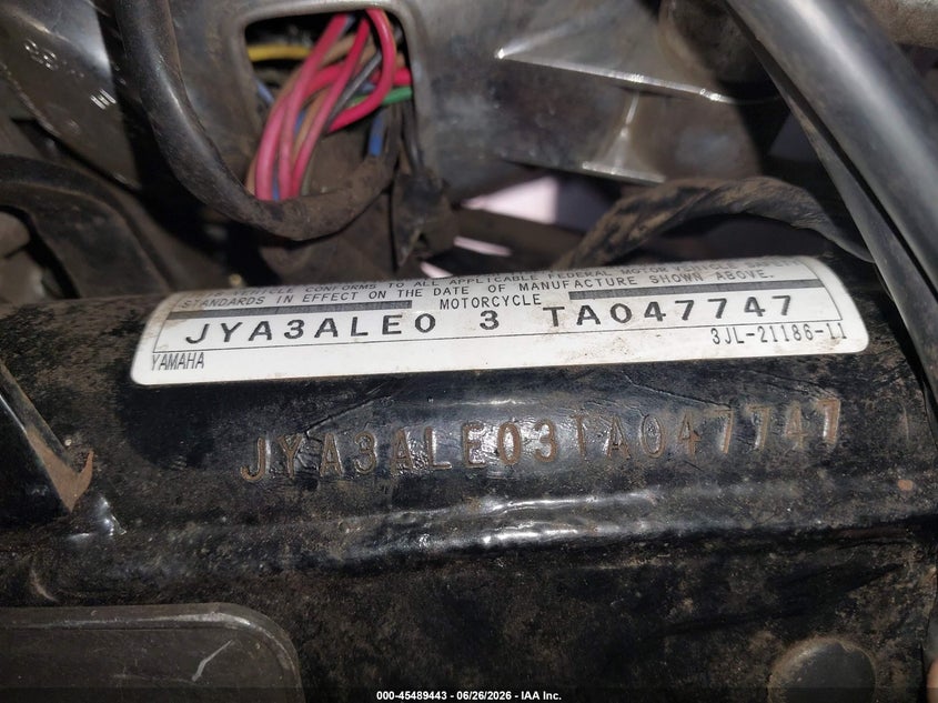 1996 Yamaha Xv750 VIN: JYA3ALE03TA047747 Lot: 45489443