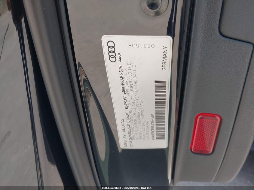2018 Audi A5 2.0T Premium VIN: WAUENCF55JA084384 Lot: 45490663