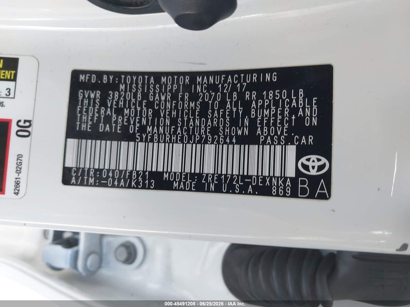 2018 TOYOTA COROLLA LE — Photo 9