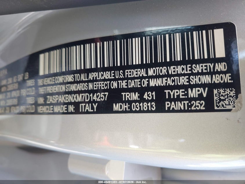 2021 Alfa Romeo Stelvio Ti Awd VIN: ZASPAKBNXM7D14257 Lot: 45491383