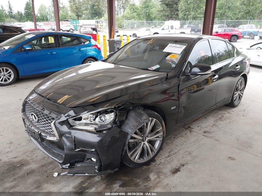 Vin: jn1ev7ar3jm445715, lot: 45989892, infiniti q50 3.0t luxe/3.0t sport 20182