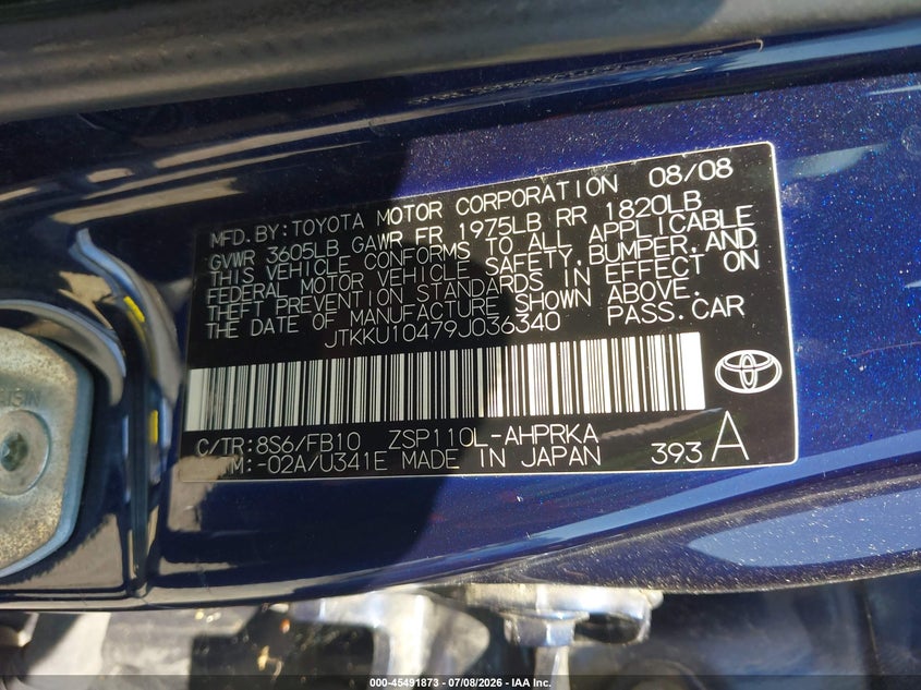 2009 Scion Xd VIN: JTKKU10479J036340 Lot: 45491873