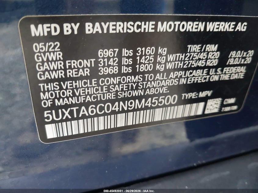 2022 BMW X5 PHEV XDRIVE45E — Photo 9