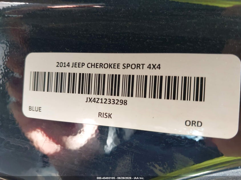 2014 Jeep Cherokee Sport VIN: 1C4PJMAB9EW233298 Lot: 45493105