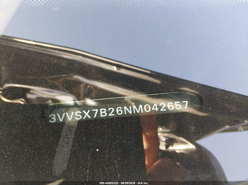2022 Volkswagen Taos 1.5T Se VIN: 3VVSX7B26NM042657 Lot: 45493220