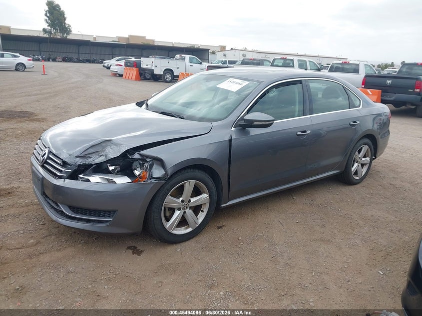 2012 Volkswagen Passat, Left Front, IAAI, VIN 1VWBP7A33CC010656 — photo 2
