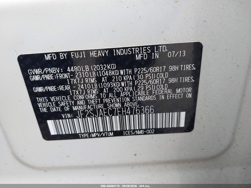 2014 SUBARU FORESTER 2.5I PREMIUM — Photo 9