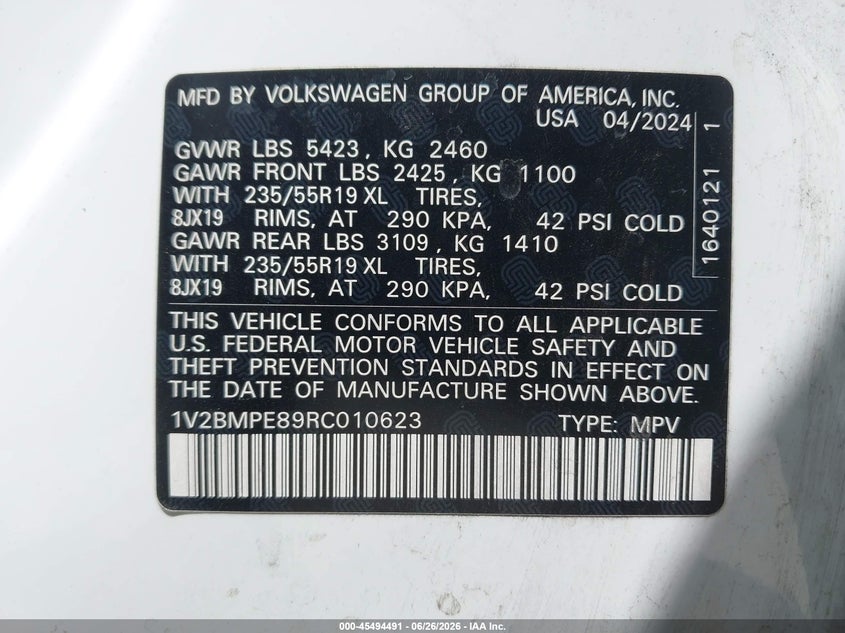 VOLKSWAGEN ID.4 2024 VIN 1V2BMPE89RC010623