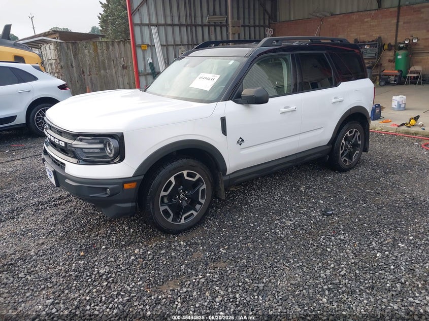 Vin: 3fmcr9c65nrd14253, lot: 45992832, ford bronco sport outer banks 20222