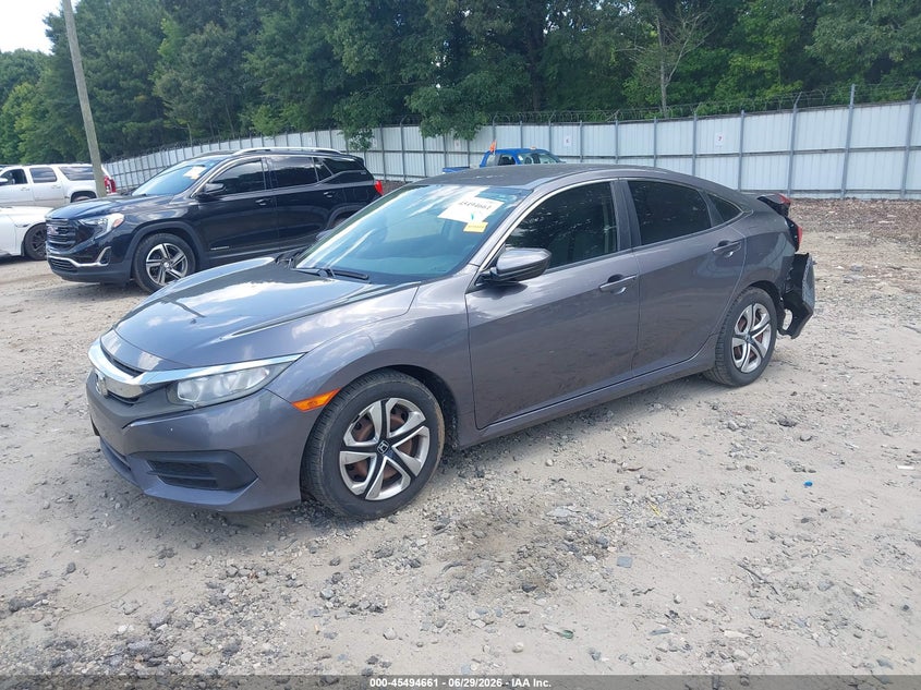 2017 Honda Civic, Rear, IAAI, VIN 19XFC2F56HE068001 — photo 2