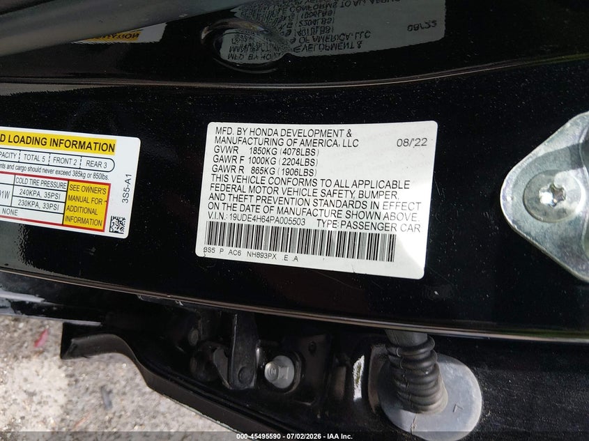 2023 Acura Integra A-Spec Technology VIN: 19UDE4H64PA005503 Lot: 45495590