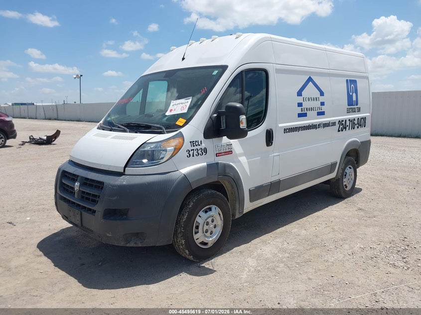 Vin: 3c6trvbgxhe508772, lot: 45993816, ram promaster 1500 high roof 136 wb 20172