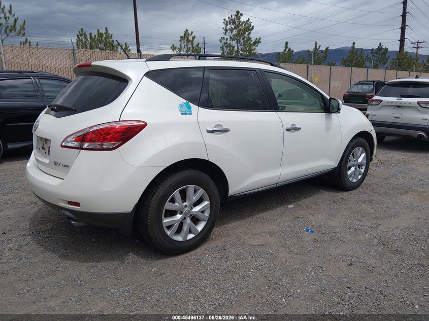 Vin: jn8az1mw1cw226021, lot: 45994335, nissan murano sv 20124