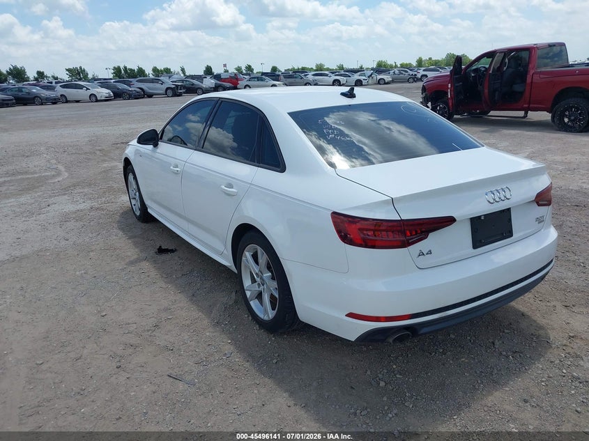 Vin: waukmaf46ja114638, lot: 45994340, audi a4 2.0t ultra premium 20183