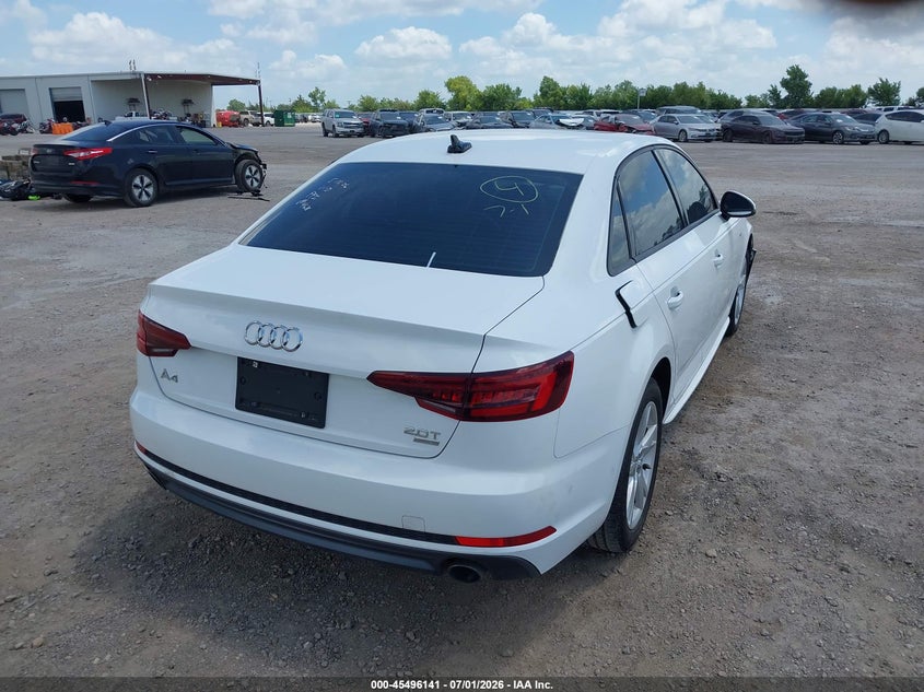 Vin: waukmaf46ja114638, lot: 45994340, audi a4 2.0t ultra premium 20184