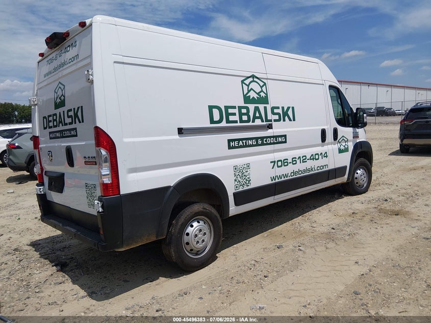 Vin: 3c6lrvdg6me508484, lot: 45994581, ram promaster 2500 high roof 159 wb 20214