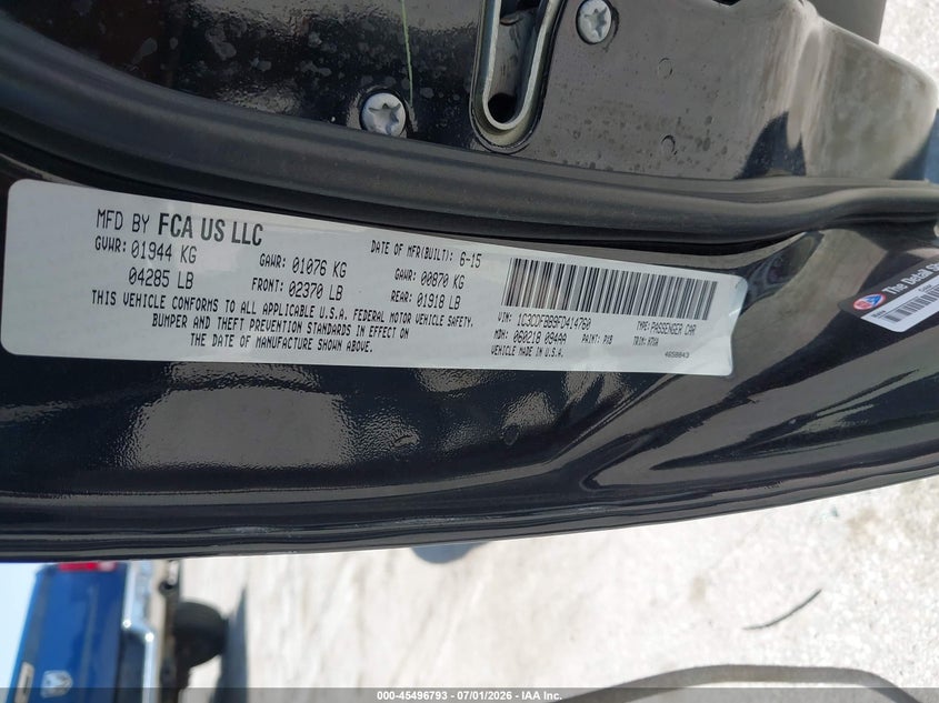 2015 Dodge Dart Sxt VIN: 1C3CDFBB9FD414760 Lot: 45496793