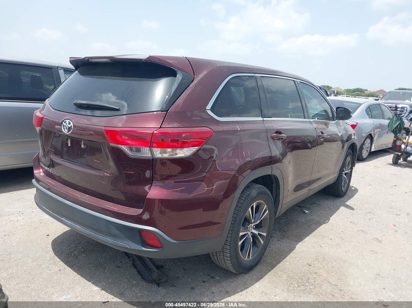 Vin: 5tdzarfh8ks051591, lot: 45995620, toyota highlander le 20194
