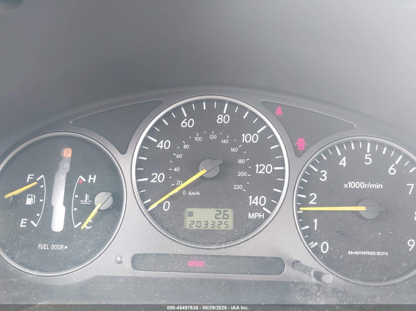 2002 SUBARU IMPREZA SEDAN 2.0L H-4 DOHC, TURBO, 227HP