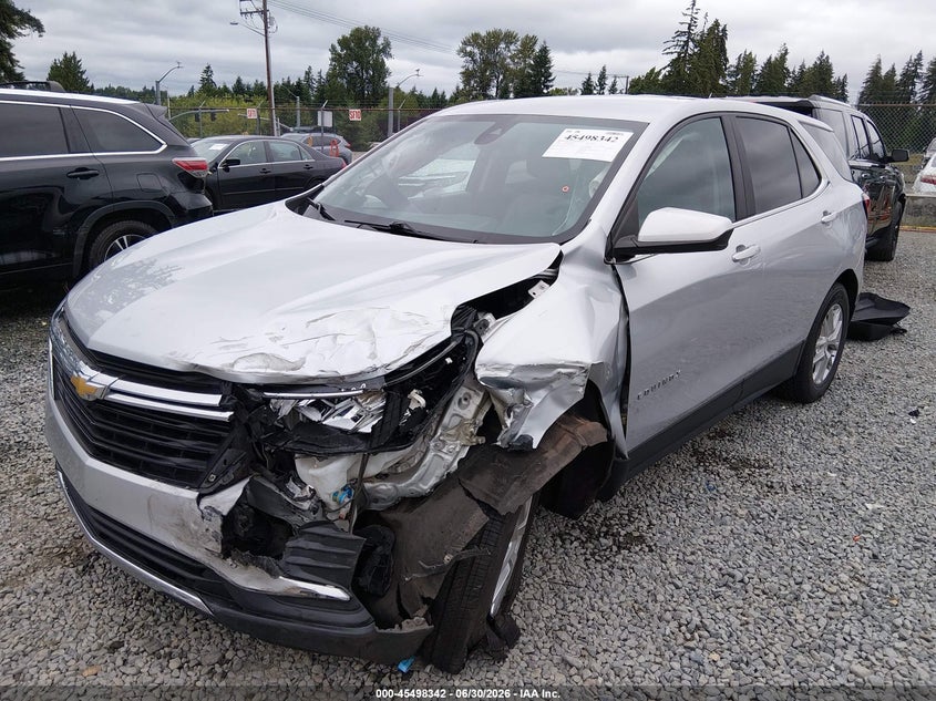2022 Chevrolet Equinox Awd Lt, Left Front, IAAI, VIN 3GNAXUEV8NL188537 — photo 2