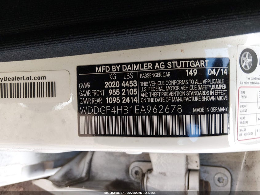 MERCEDES-BENZ C 250 2014 VIN WDDGF4HB1EA962678
