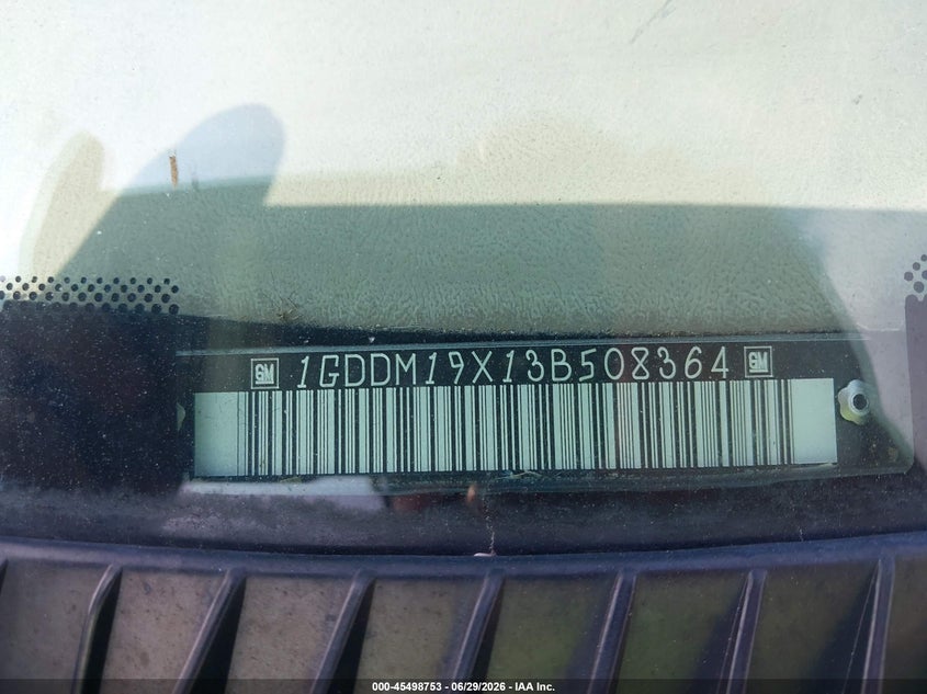 2003 GMC Safari Upfitter VIN: 1GDDM19X13B508364 Lot: 45498753