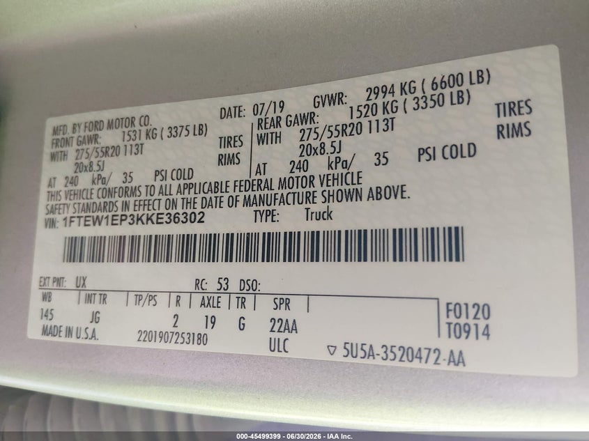 2019 FORD F-150 XL — Photo 9