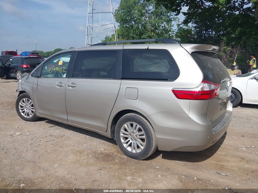 Vin: 5tdyk3dc6fs532023, lot: 45997678, toyota sienna xle 8 passenger 20153