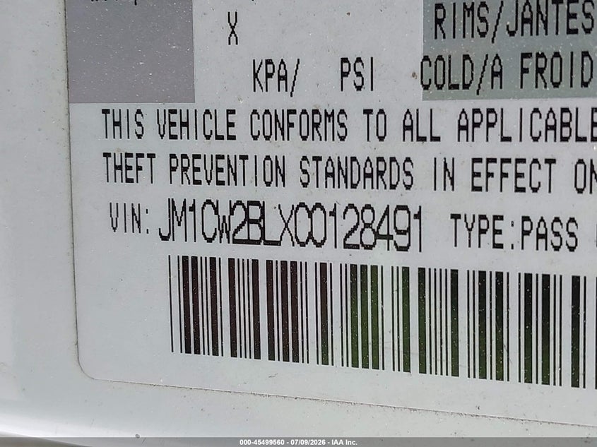 2012 Mazda Mazda5 Sport VIN: JM1CW2BLXC0128491 Lot: 45499560