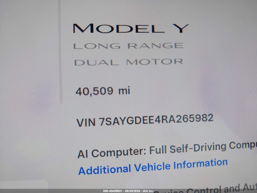 2024 TESLA MODEL Y auction photo 7